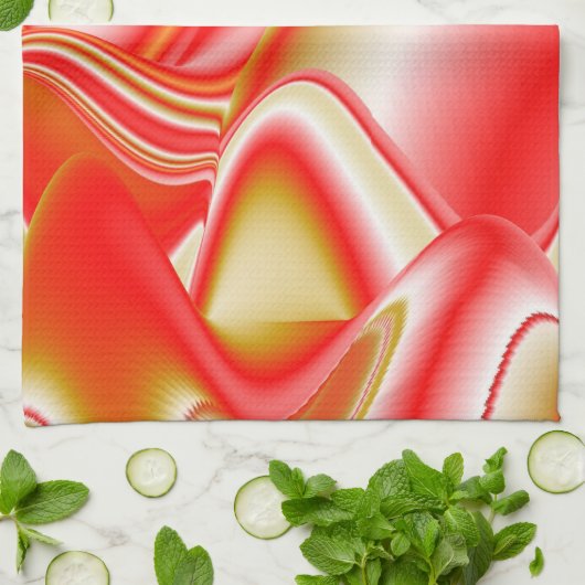 Linge De Cuisine Love and Gold Abstrait 3D Rainbowart (Plié)