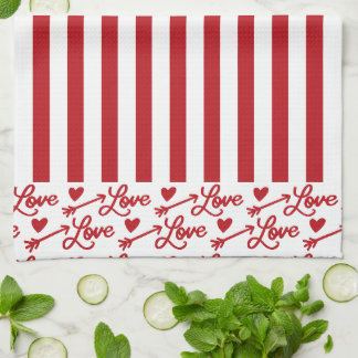 Linge De Cuisine Love Arrows And Hearts
