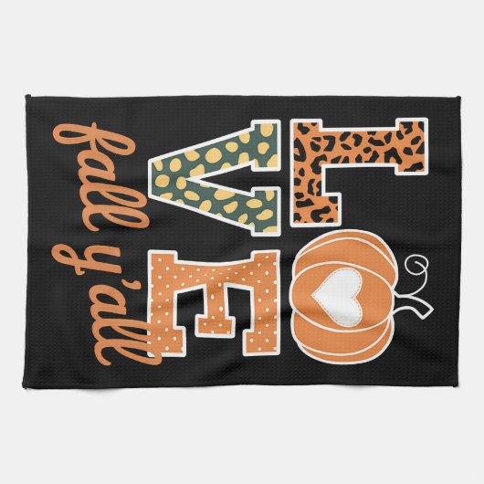 Linge De Cuisine Love Fall Y'All Empreinte de léopard Fall Thanksgi (Horizontal)