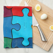 Linge De Cuisine Love Heart Puzzle Sensibilisation sur l'autisme d' (Quart Plié)