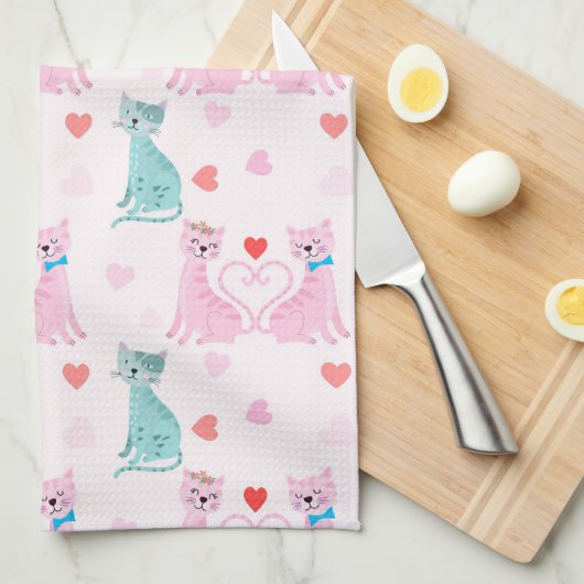 Linge De Cuisine Love Kitties (Quart Plié)