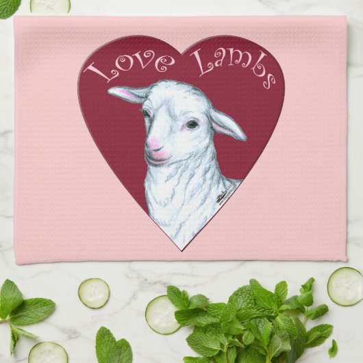 Linge De Cuisine Love Lambs (Plié)