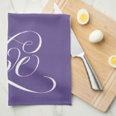 Linge De Cuisine LOVE Letting Ultra Violet Violet Calligraphie (Quart Plié)