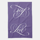 Linge De Cuisine LOVE Letting Ultra Violet Violet Calligraphie (Vertical)