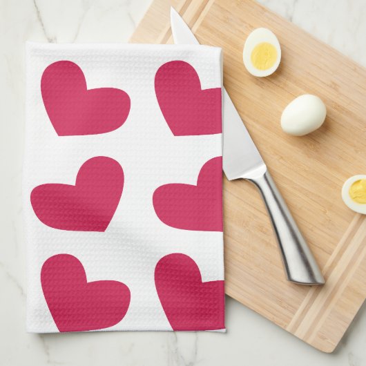 Linge De Cuisine Love Pink Love Heart (Quart Plié)