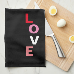 Linge De Cuisine Love Typographie Valentines Day 