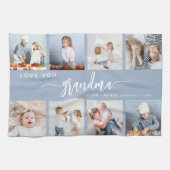 Linge De Cuisine Love You Grandma 8 Photo Collage Dusty Blue (Horizontal)