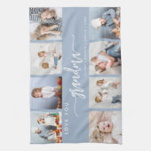 Linge De Cuisine Love You Grandma 8 Photo Collage Dusty Blue (Vertical)