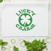 Linge De Cuisine Lucky Charm Cercle vert/blanc (Plié)