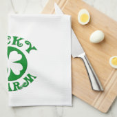 Linge De Cuisine Lucky Charm Cercle vert/blanc (Quart Plié)