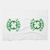 Linge De Cuisine Lucky Charm Cercle vert/blanc (Horizontal)