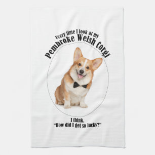 Linge De Cuisine Lucky Corgi