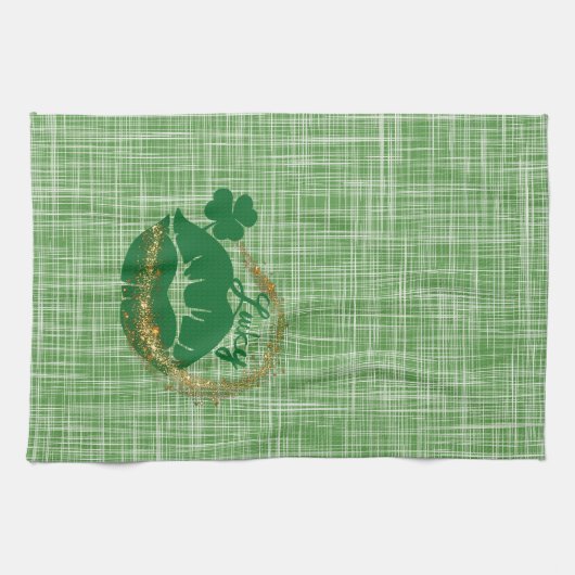 Linge De Cuisine Lucky Green Lips St. Patricks Day (Horizontal)