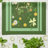 Linge De Cuisine Lucky Shamrock avec Daises (Plié)