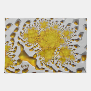 Linge De Cuisine LUCY ~ 3D Golden Lava ~ Fractal ~ ORIGINAL ~