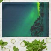 Linge De Cuisine Lumière verte du nord de l'Islande (Plié)