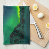 Linge De Cuisine Lumière verte du nord de l'Islande (Quart Plié)