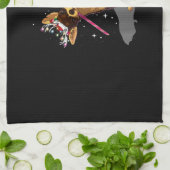 Linge De Cuisine lumières de noël chihuahua (Plié)