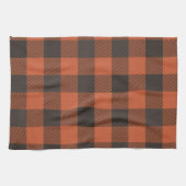 Linge De Cuisine Lumineux Orange Et Noir Plaid (Horizontal)
