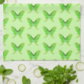 Linge De Cuisine Luna moth sur un arrière - plan vert pâle (Plié)