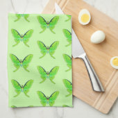 Linge De Cuisine Luna moth sur un arrière - plan vert pâle (Quart Plié)