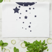 Linge De Cuisine Lune bleu-foncé et ciel magique de silhouette (Plié)