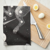 Linge De Cuisine Lune céleste ciel Univers Dieu Nuit Illustration (Quart Plié)