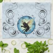 Linge De Cuisine Lune de chat cosmique et étoiles (Plié)