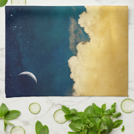 Linge De Cuisine Lune et Cloudscape (Plié)