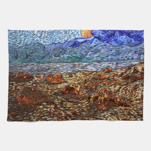 Linge De Cuisine Lune et paysage (Horizontal)