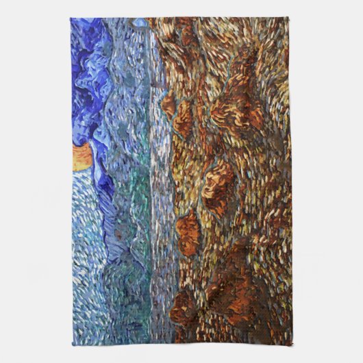 Linge De Cuisine Lune et paysage (Vertical)