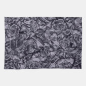 Linge De Cuisine Lune profonde marine bleu floral (Horizontal)