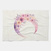 Linge De Cuisine Lune rose Croissant avec de jolies fleurs (Horizontal)