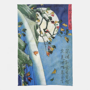 Linge De Cuisine Lune sur une cascade, Hiroshige, Ukiyo-e