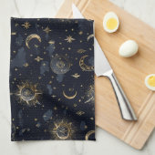 Linge De Cuisine Lunes et Étoiles Célestes (Quart Plié)