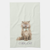 Linge De Cuisine Lunettes Cool Cat Marron Violet Menthe (Vertical)