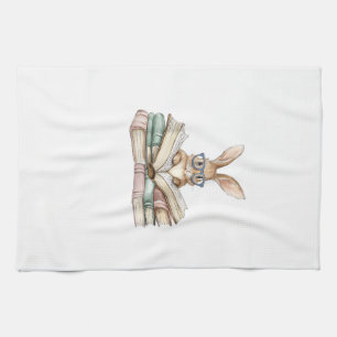 Linge De Cuisine Lunettes de lapin de lecture mignonnes Livres Lect