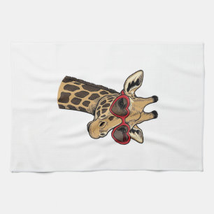 Linge De Cuisine Lunettes de soleil à cœur de girafe gravé vintage