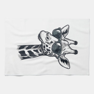 Linge De Cuisine Lunettes de soleil de girafe cool T-Shirt à gravur