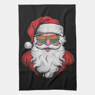 Linge De Cuisine Lunettes de soleil de Santa Fierté de Noël Pyjama