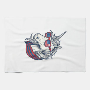 Linge De Cuisine Lunettes de soleil drapeau licorne patriotique vec
