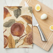 Linge De Cuisine Lush Plums & Fig Leaves Kitchen Towel | Elegant (Quart Plié)