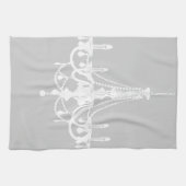 Linge De Cuisine Lustre blanc et gris chic (Horizontal)