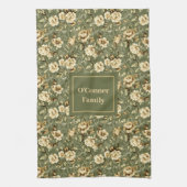 Linge De Cuisine Lux Green Gold Print Personalized Kitchen Towel  (Vertical)