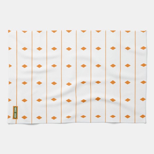Linge De Cuisine Luxe blanc et orange pour elle (Horizontal)
