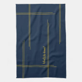 Linge De Cuisine Luxe classique Navy et Or Dîner? (Vertical)