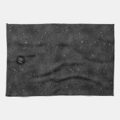 Linge De Cuisine Luxe fond noir avec motif mousseux blanc (Horizontal)