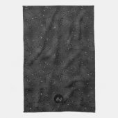 Linge De Cuisine Luxe fond noir avec motif mousseux blanc (Vertical)