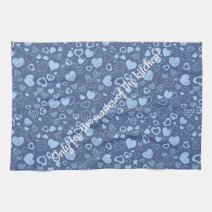 Linge De Cuisine Luxe Moderne Élégant Amour Bleu Coeur