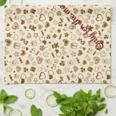 Linge De Cuisine Luxe Moderne Élégant Amour Or Coeur (Plié)